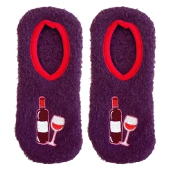 Living Royal Inc Slippers|Unisex Living Royal, Fuzzy Slipper Socks Purple Wine Glasses