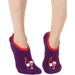Living Royal Inc Slippers|Unisex Living Royal, Fuzzy Slipper Socks Purple Wine Glasses