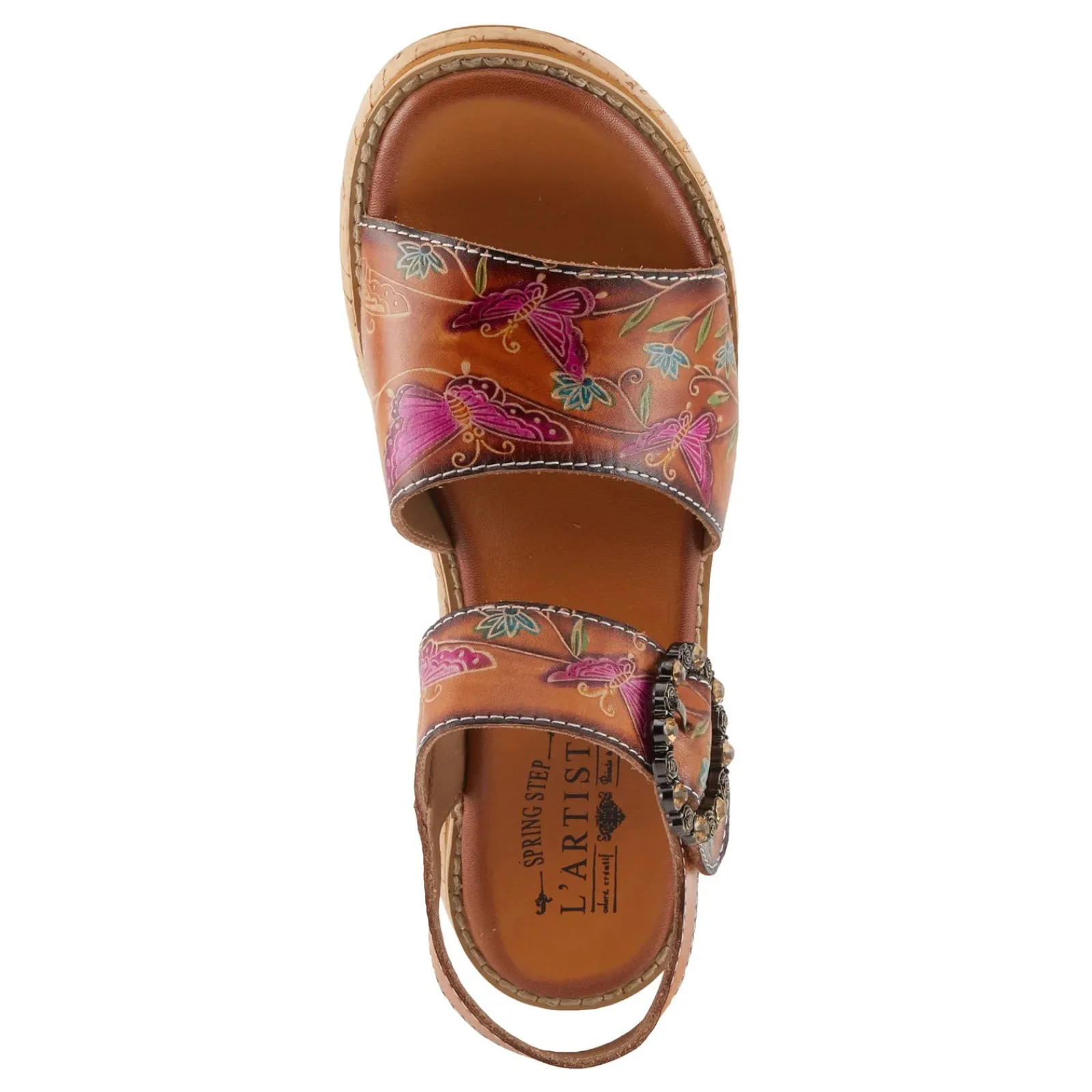 L Artiste Pumps & Heels|Women's L'Artiste By Spring Step Kenna Sandal Camel Multi