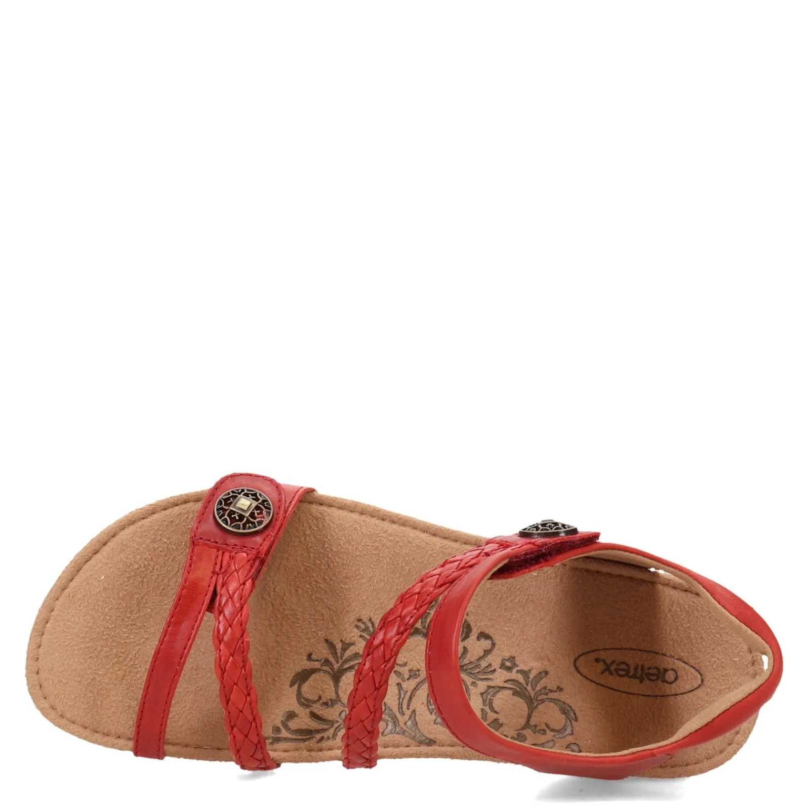 Aetrex Wedges|Women's , Jillian Sandal Red