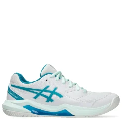 ASICS Sneakers & Athletic|Women's , GEL-Dedicate 8 Tennis Shoe White/Teal Blue