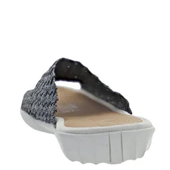 Bernie Mev Sandals|Women's , Bon Bon Sandal Black Shimmer Fabric