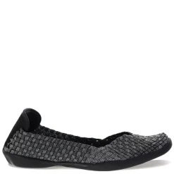 Bernie Mev Flats|Women's , Catwalk Slip-On Black Shimmer