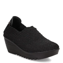 Bernie Mev Slip-On Shoes|Women's , Gem Slip-on Wedge Shoe Black
