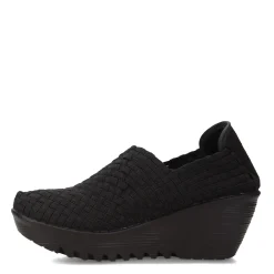 Bernie Mev Slip-On Shoes|Women's , Gem Slip-on Wedge Shoe Black