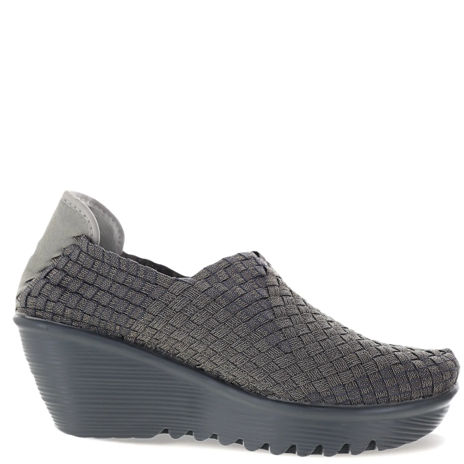 Bernie Mev Wedges|Women's , Gem Slip-On Grey Shimmer
