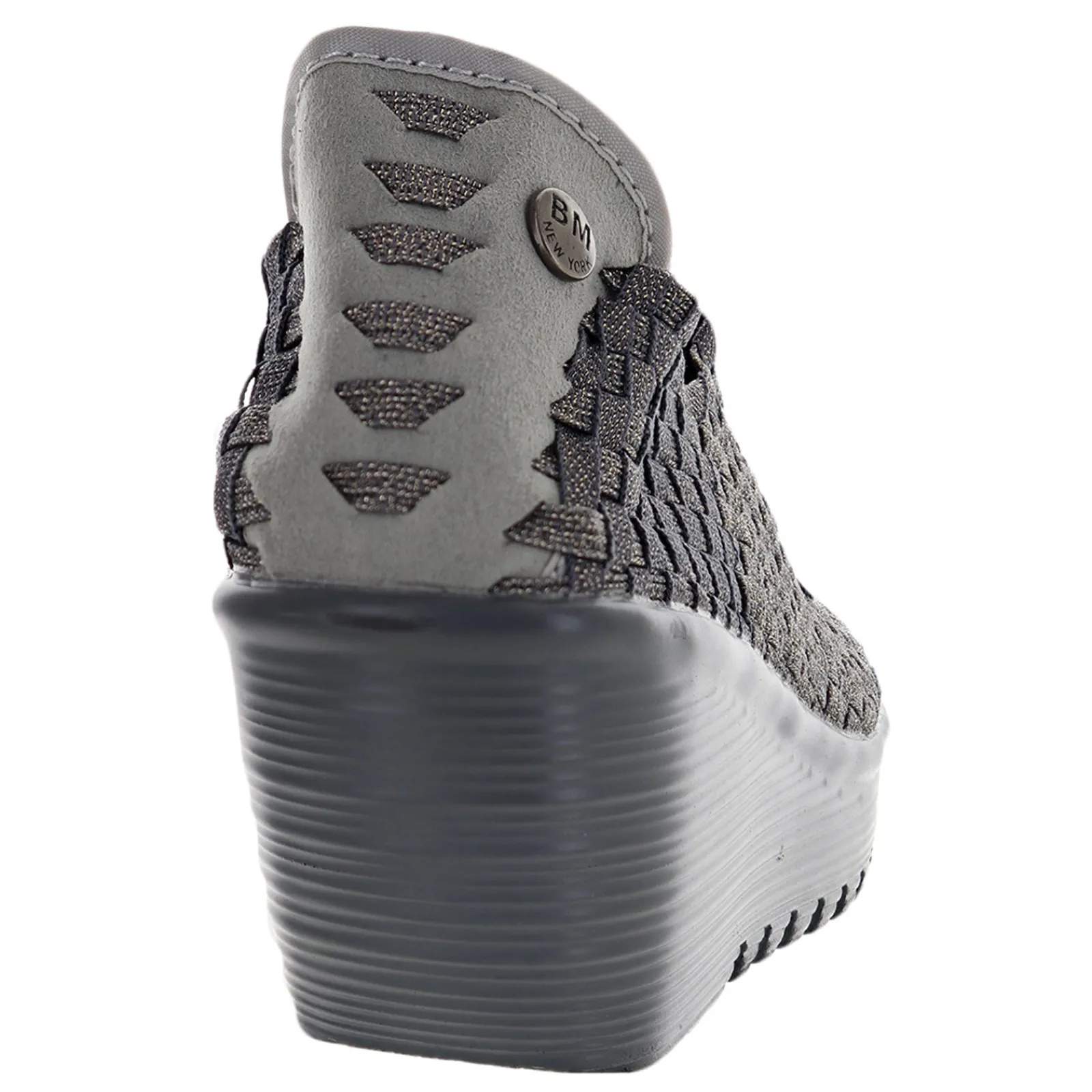 Bernie Mev Wedges|Women's , Gem Slip-On Grey Shimmer