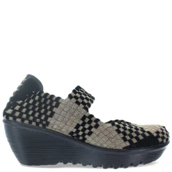 Bernie Mev Wedges|Women's , Lulia Slip-On Bronze Black
