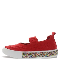 Bernie Mev Flats|Women's , Marguerite Slip-On Red