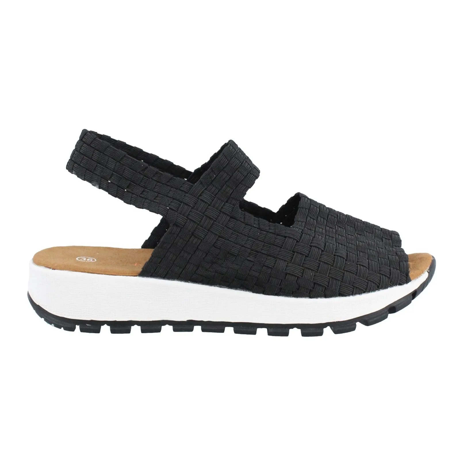 Bernie Mev Wedges|Women's , Tara Bay Sandal Black