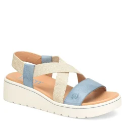 Born Wedges|Women's , Kasady Sandal Blue Beige