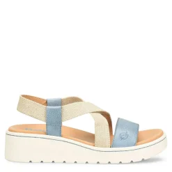 Born Wedges|Women's , Kasady Sandal Blue Beige