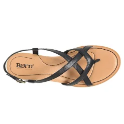 Born Wedges|Women's , Sibyl Sandal Black