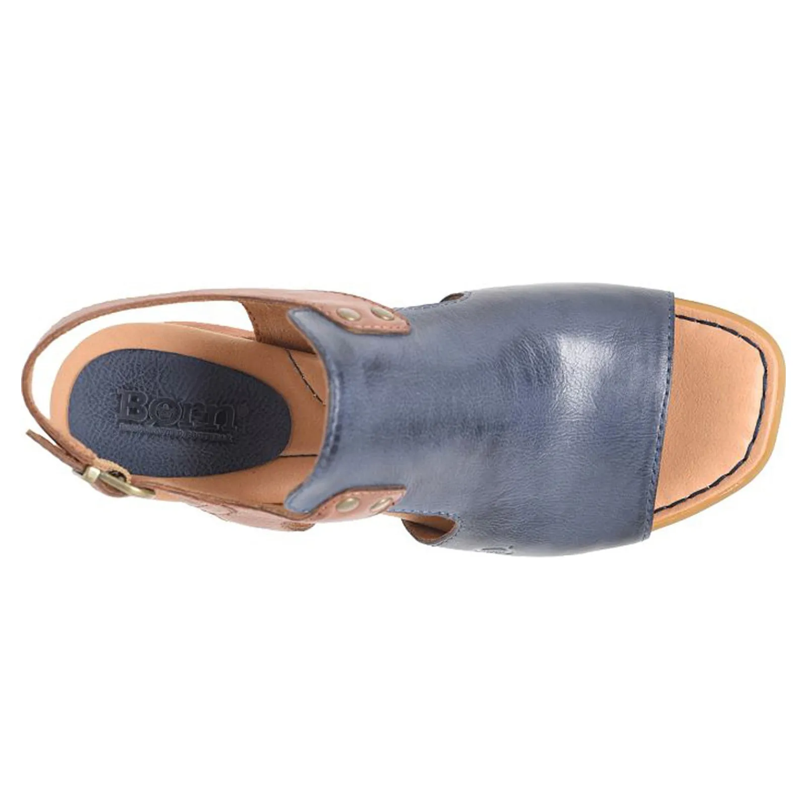 Born Pumps & Heels|Women's , Sylvie Sandal Navy/Brown