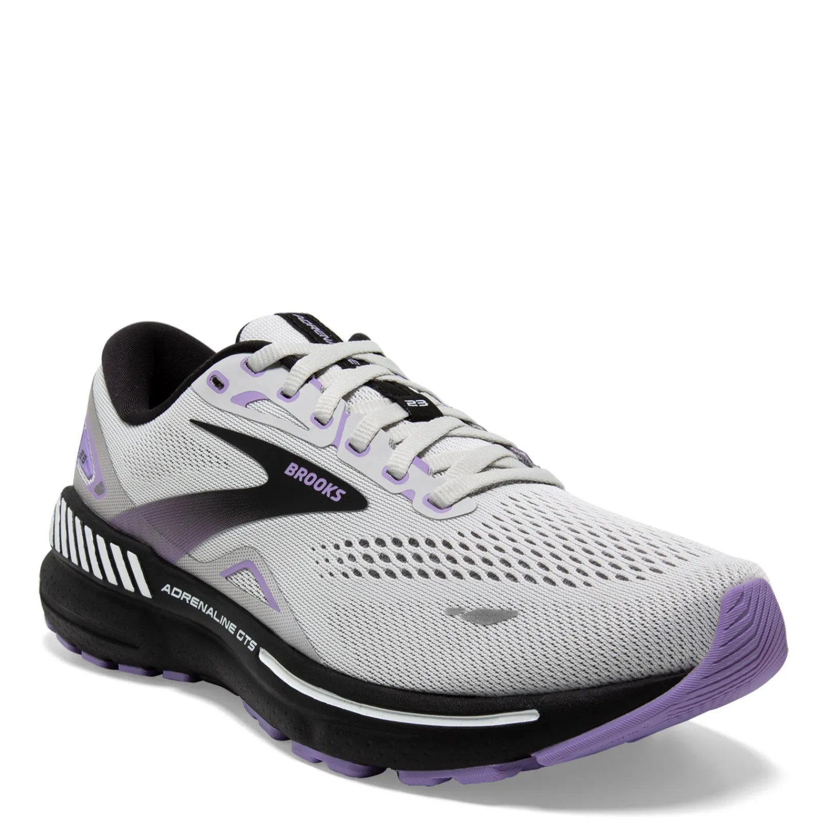 Brooks Sneakers & Athletic|Women's , Adrenaline GTS 23 Running Shoe - Wide Width Grey/Purple/Black