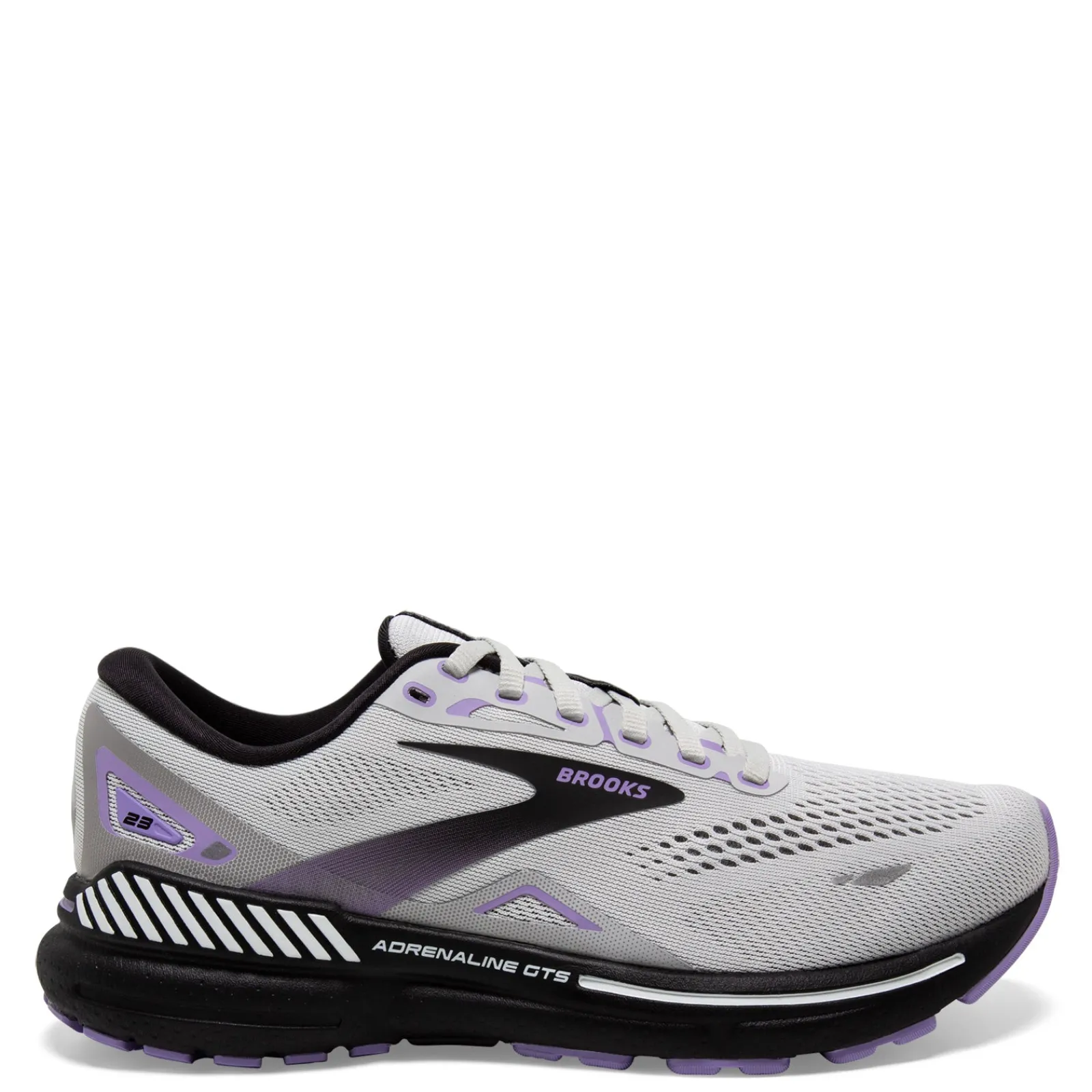 Brooks Sneakers & Athletic|Women's , Adrenaline GTS 23 Running Shoe - Wide Width Grey/Purple/Black