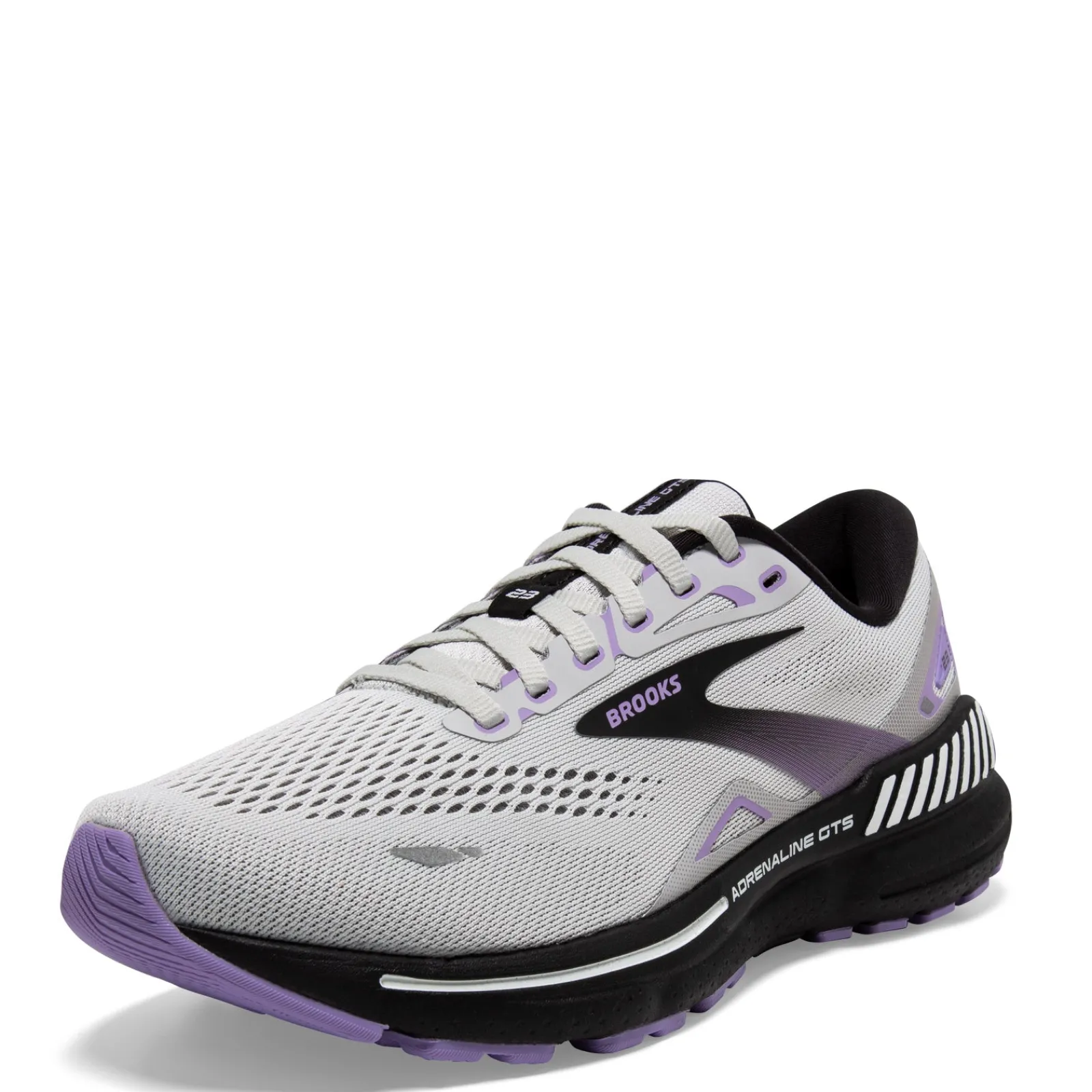 Brooks Sneakers & Athletic|Women's , Adrenaline GTS 23 Running Shoe - Wide Width Grey/Purple/Black