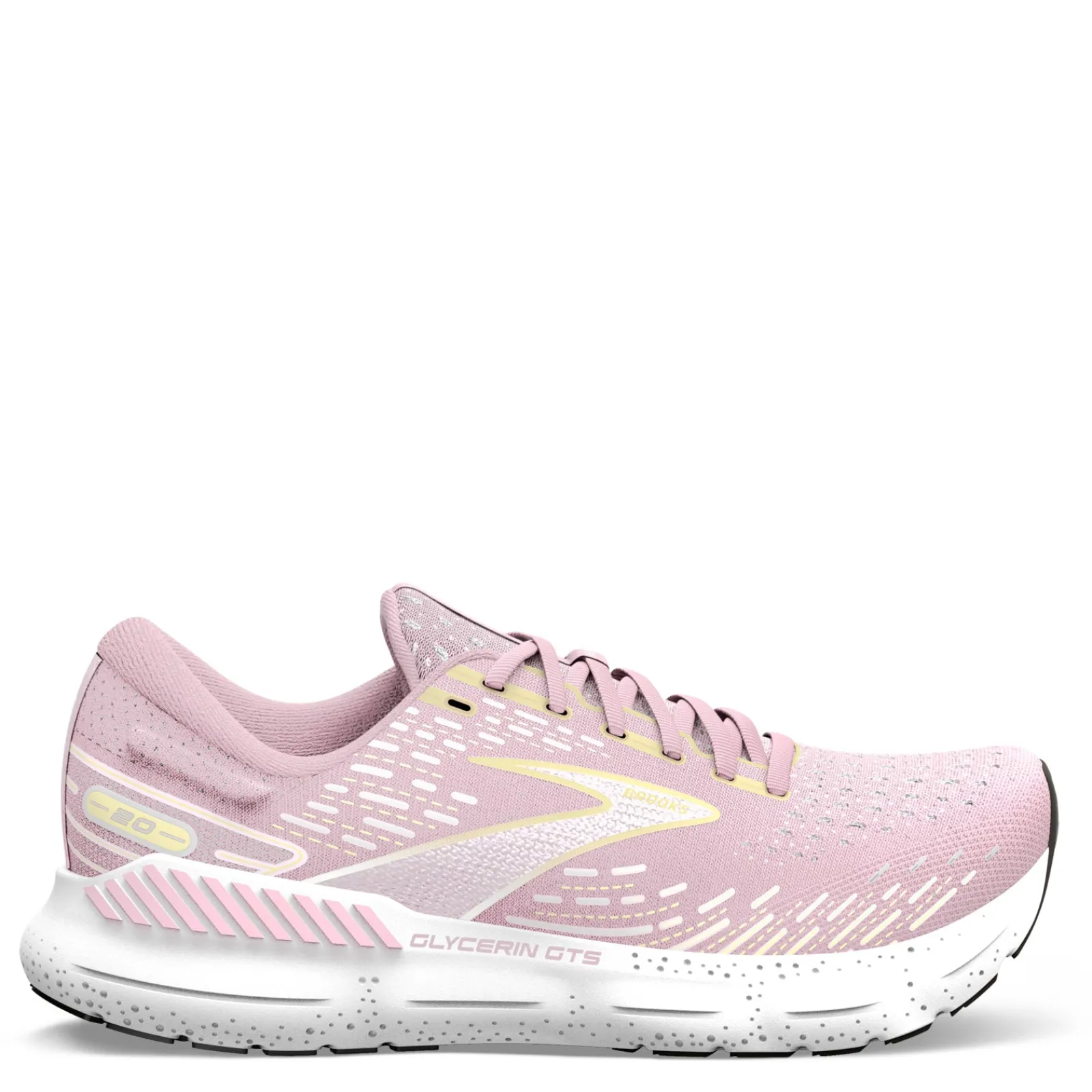Brooks Sneakers & Athletic|Women's , Glycerin GTS 20 Running Shoe Pink/Yellow/White