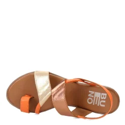 Bueno Sandals|Women's , Yuki Sandal Orange Gold Multi