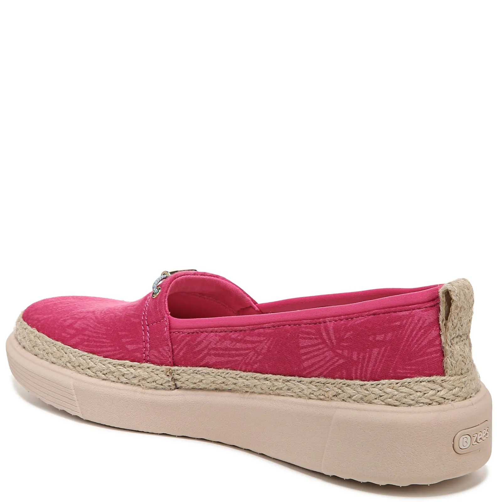 Bzees Slip-On Shoes|Women's , Maui Slip-On Paradise Pink Palm Leaf