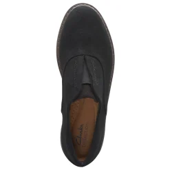 Clarks Slip-On Shoes|Women's , Airabell Sky Slip-On Black Suede