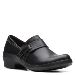 Clarks Loafers|Women's , Angie Poppy Slip-On Black