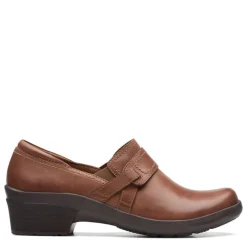 Clarks Clogs & Mules|Women's , Angie Poppy Slip-On Tan