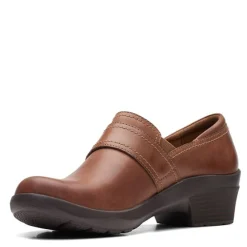 Clarks Clogs & Mules|Women's , Angie Poppy Slip-On Tan