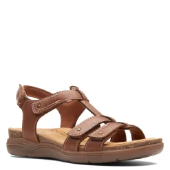 Clarks Sandals|Women's , April Cove Sandal Dark Tan