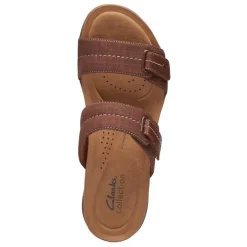 Clarks Sandals|Women's , April Dusk Sandal Dark Tan