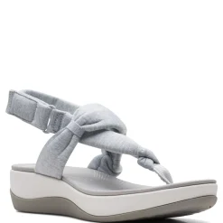 Clarks Wedges|Women's , Arla Nicole Sandal Grey Light