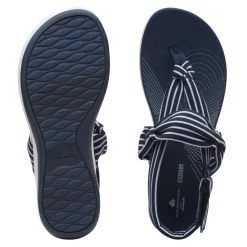 Clarks Wedges|Women's , Arla Nicole Sandal Navy White