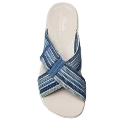 Clarks Sandals|Women's , Arla Wave Sandal Blue Combi