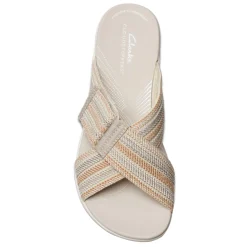 Clarks Sandals|Women's , Arla Wave Sandal Beige Combi