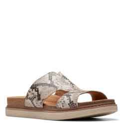 Clarks Sandals|Women's , Arwell Walk Sandal Snake Print Leather