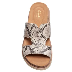 Clarks Sandals|Women's , Arwell Walk Sandal Snake Print Leather