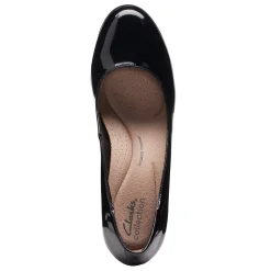 Clarks Pumps & Heels|Women's , Bayla Skip Pump Black Patent