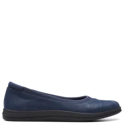 Clarks Flats|Women's , Breeze Ayla Slip-On Navy