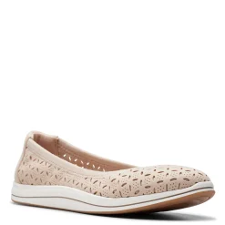Clarks Flats|Women's , Breeze Roam Slip-On Light Sand