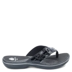 Clarks Sandals|Women's , Breeze Sea Sandal Black Patent
