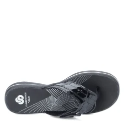 Clarks Sandals|Women's , Breeze Sea Sandal Black Patent