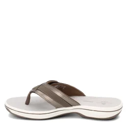 Clarks Sandals|Women's , Breeze Sea Flip Flop Pewter