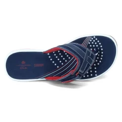 Clarks Sandals|Women's , Breeze Sea Sandal Red White Blue