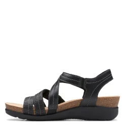 Clarks Wedges|Women's , Calenne Clara Sandal Black Combi
