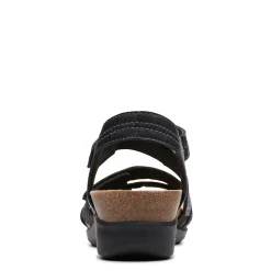Clarks Wedges|Women's , Calenne Clara Sandal Black Combi