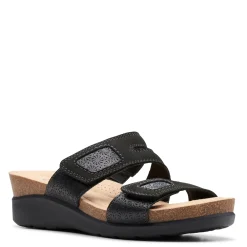 Clarks Wedges|Women's , Calenne Maye Sandal Black