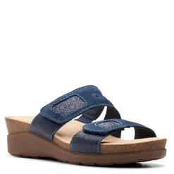 Clarks Wedges|Women's , Calenne Maye Sandal Navy