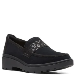 Clarks Slip-On Shoes|Women's , Calla Ease Loafer Black Suede