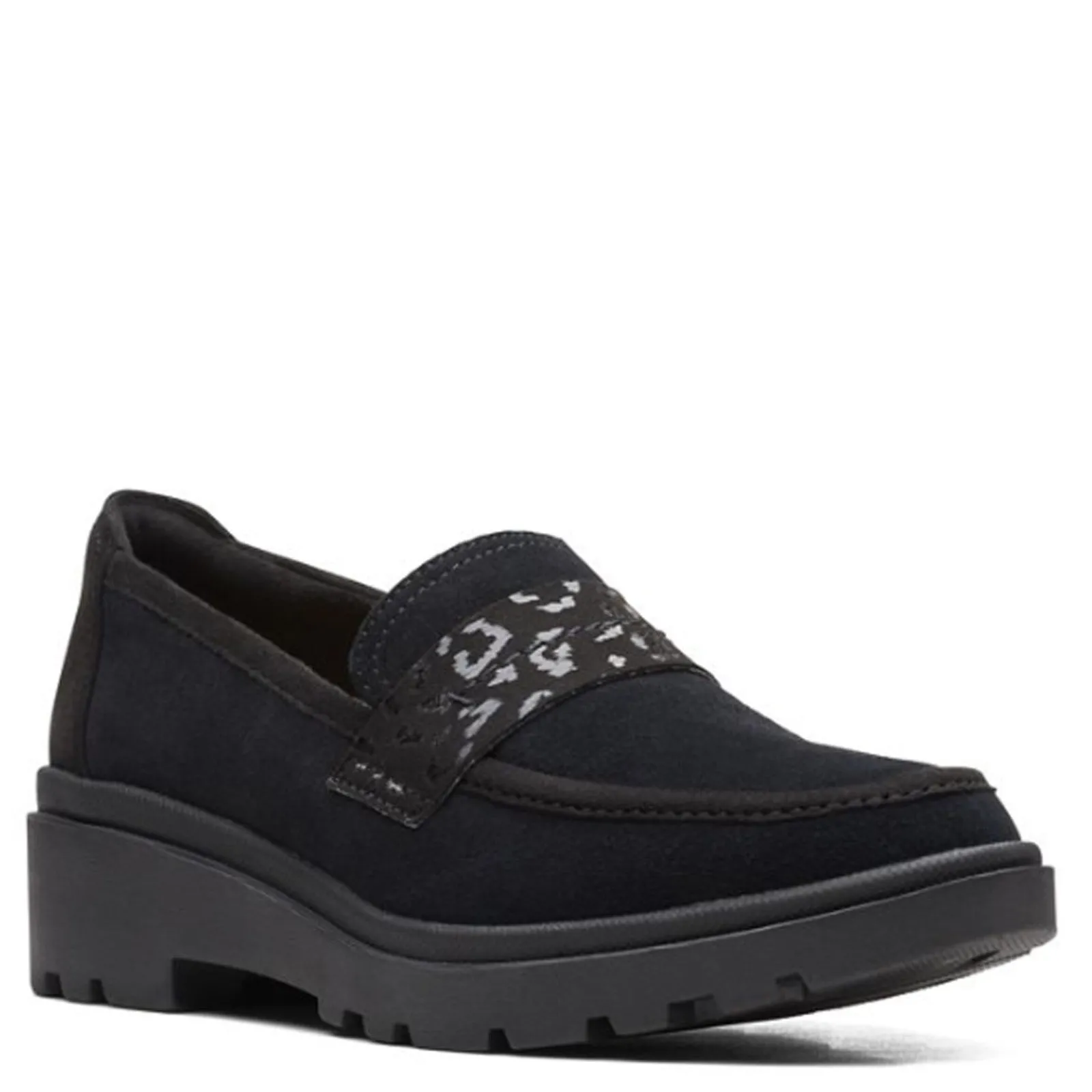 Clarks Loafers|Women's , Calla Ease Loafer Black Suede