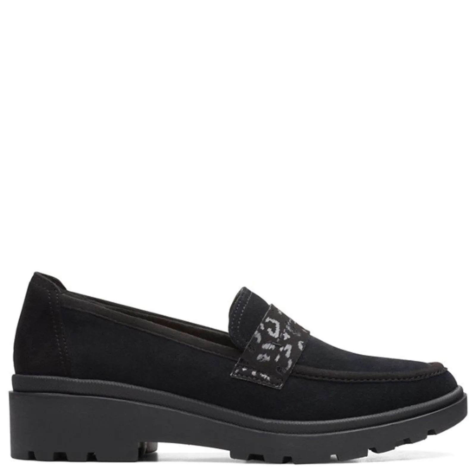 Clarks Loafers|Women's , Calla Ease Loafer Black Suede